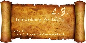 Lichtenberg Zoltán névjegykártya